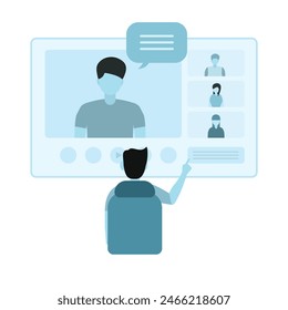 a vector illustration about Webinar a online study with e learning method with teacher and other