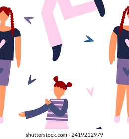 vector illustration about women and girls in purple
