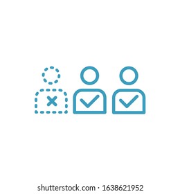 Vector illustration, absentees icon template. Line design template