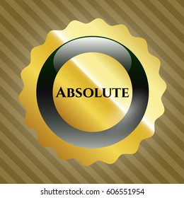 Vector Illustration of Absolute golden emblem