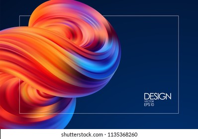 Vector illustration: Abstract 3d background with fluid. Trendy design