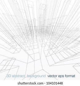 Vector illustration of an abstract 3D city background