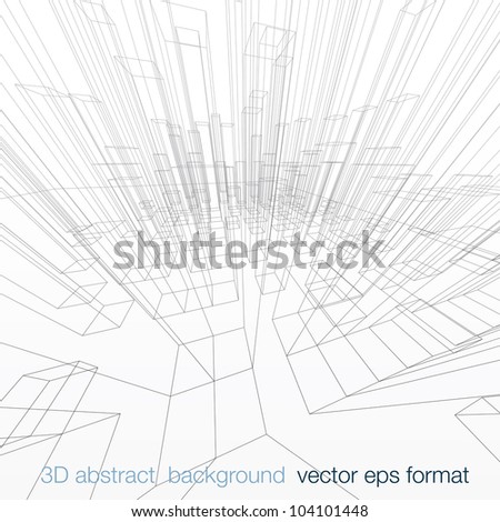 Vector illustration of an abstract 3D city background