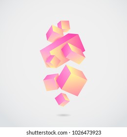 Vector Illustration of abstract 3d cubes.