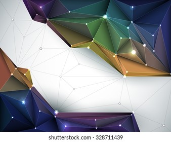 Vector illustration Abstract 3D Geometric, Polygonal, Triangle pattern in molecule structure shape. With blank space for your content, template, communication, business, network and web design.