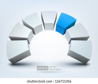 Vector Illustration of abstract 3d shapes, logo design