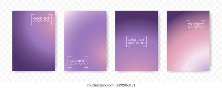 Vector illustration abstract 4 shapes  purple   pink radial gradient background transparent background(PNG)  A4 sized template  editable vector 