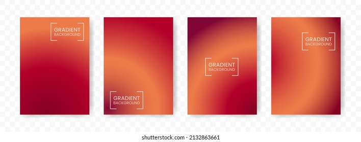 Vector illustration abstract 4 shapes  red heart   light brown radial gradient background transparent background(PNG)  A4 sized template  editable vector 