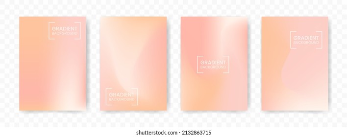 Vector illustration abstract 4 shapes  light brown mesh gradient background transparent background(PNG)  A4 sized template  editable vector 