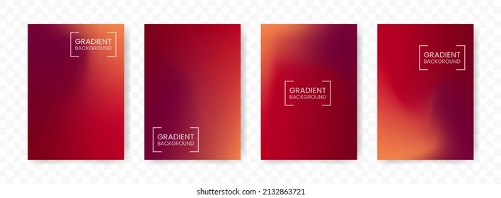 Vector illustration abstract 4 shapes  red heart   light brown mesh gradient background transparent background(PNG)  A4 sized template  editable vector 