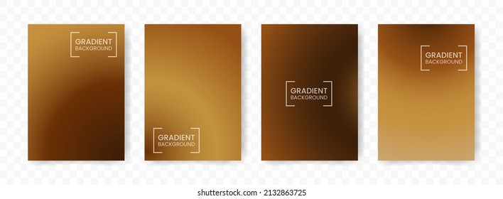 Vector illustration abstract 4 shapes  Brown radial gradient background transparent background(PNG)  A4 sized template  editable vector 