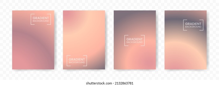 Vector illustration abstract 4 shapes  light brown   dark brown radial gradient background transparent background(PNG)  A4 sized template  editable vector 