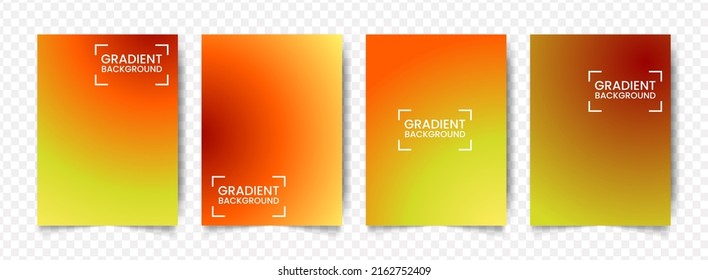 Vector illustration abstract 4 shapes  red   yellow radial gradient background transparent background(PNG)  A4 sized template  editable vector 