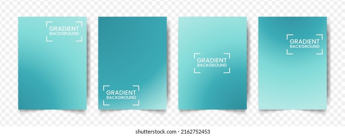 Vector illustration abstract 4 shapes  blue tosca radial gradient background transparent background(PNG)  A4 sized template  editable vector 