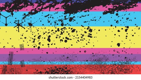 vector illustration of abstract 80s style colorful vivid optimistic background