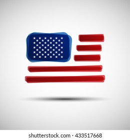 Vector illustration of abstract american flag for your design