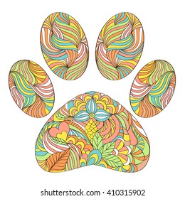 vector illustration of abstract animal paw print on white background