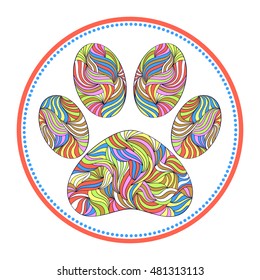 Vector illustration of abstract animal paw print on white background