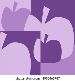 vector illustration of an abstract apple for a modern minimalist wall decoration