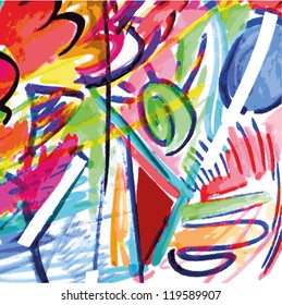 Vector illustration of an abstract aquarelle painting.