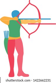 Vector Illustration Abstract Archer Silhouette Icon Isolated