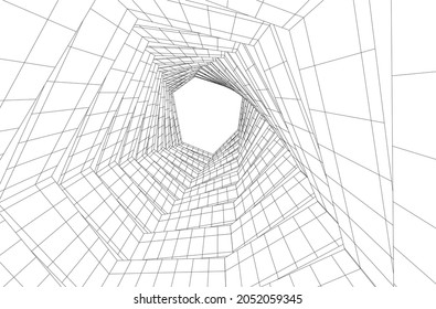 vector illustration of abstract architecture 3d 