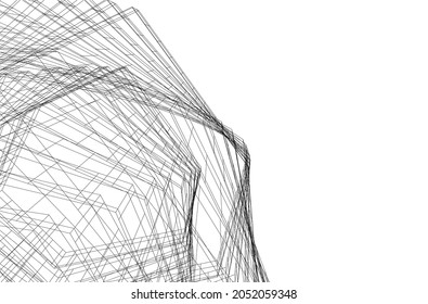 vector illustration of abstract architecture 3d 