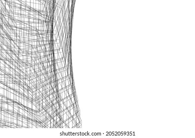 ilustración vectorial de la arquitectura abstracta 3d 