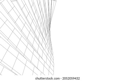 ilustración vectorial de la arquitectura abstracta 3d 