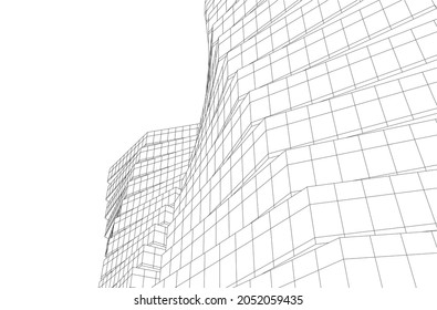 vector illustration of abstract architecture 3d 