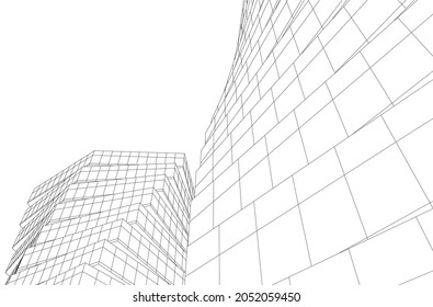 ilustración vectorial de la arquitectura abstracta 3d 