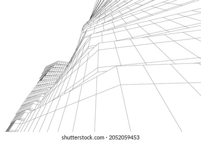 vector illustration of abstract architecture 3d 