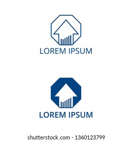 vector illustration abstract arrow and curve icon with text