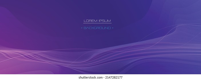 Vector Illustration abstract art, line pattern wave flow, dynamic liquid - fluid shape on gradient color background. Futuristic modern graphic design for poster, booklet, template cover, wallpaper