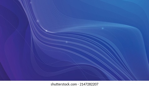 Vector Illustration abstract art, line pattern wave flow, dynamic liquid - fluid shape on gradient color background. Futuristic modern graphic design for poster, booklet, template cover, wallpaper
