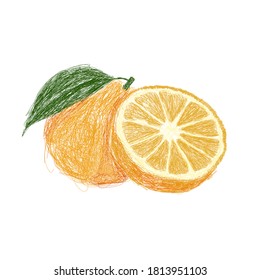 vector illustration of abstract art of orange line graffiti.