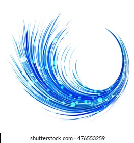 Vector illustration of abstract artistic blue wave ring