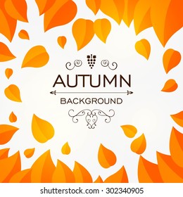 Vector Illustration of an Abstract Autumn Fall Design with Leaves