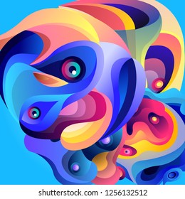 Vector illustration Abstract background with 3d colorful fluid. Trendy Colorful Background Design Illustration.