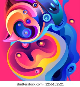 Vector illustration Abstract background with 3d colorful fluid. Trendy Colorful Background Design Illustration.