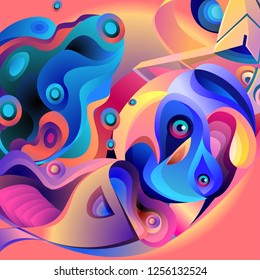 Vector illustration Abstract background with 3d colorful fluid. Trendy Colorful Background Design Illustration.