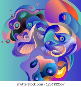 Vector illustration Abstract background with 3d colorful fluid. Trendy Colorful Background Design Illustration.