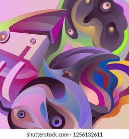 Vector illustration Abstract background with 3d colorful fluid. Trendy Colorful Background Design Illustration.