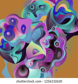 Vector illustration Abstract background with 3d colorful fluid. Trendy Colorful Background Design Illustration.
