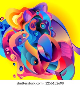 Vector illustration Abstract background with 3d colorful fluid. Trendy Colorful Background Design Illustration.