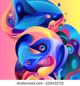 Vector illustration Abstract background with 3d colorful fluid. Trendy Colorful Background Design Illustration.