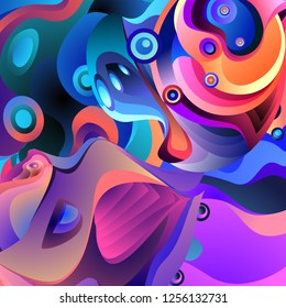 Vector illustration Abstract background with 3d colorful fluid. Trendy Colorful Background Design Illustration.