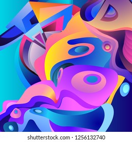 Vector illustration Abstract background with 3d colorful fluid. Trendy Colorful Background Design Illustration.