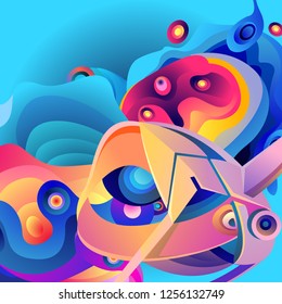 Vector illustration Abstract background with 3d colorful fluid. Trendy Colorful Background Design Illustration.