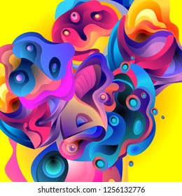 Vector illustration Abstract background with 3d colorful fluid. Trendy Colorful Background Design Illustration.